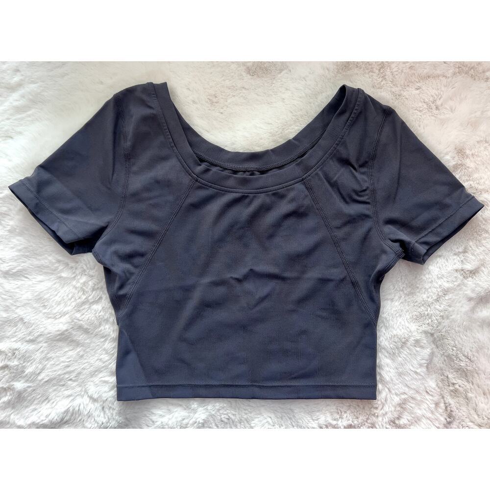 BUFFBUNNY Collection Crop Top Black & Navy Blue Size S
